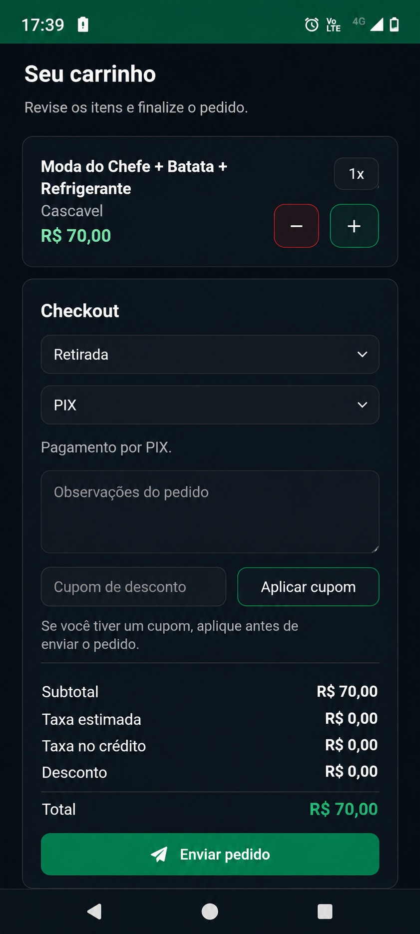 Tela complementar de Experiência do cliente