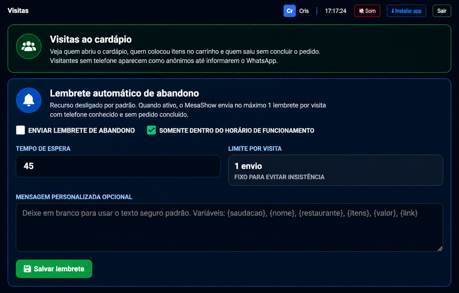 Vendas e relacionamento do MesaShow